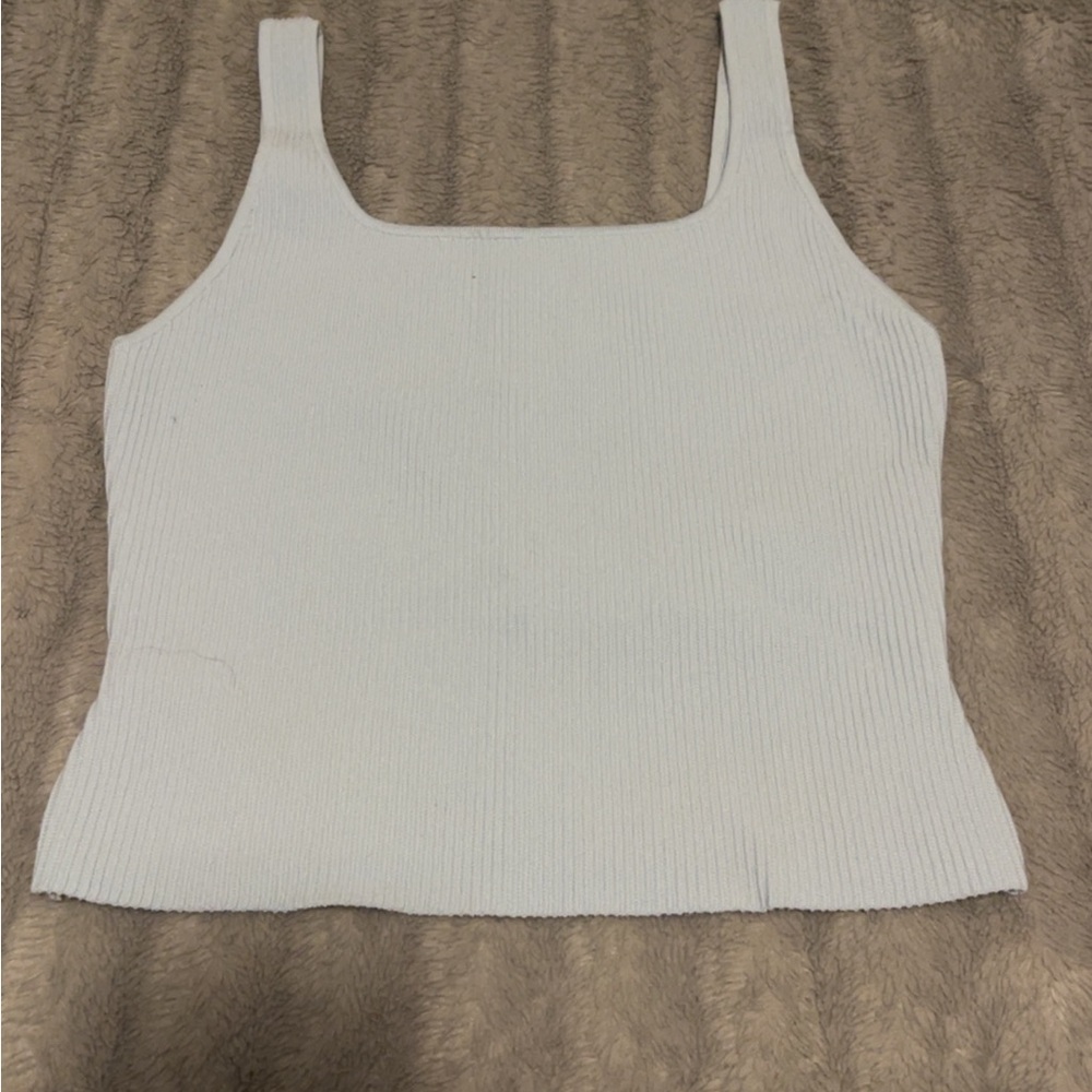 Aritzia Babaton Blue Fitted Tank Top